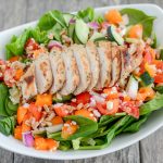 This quick and flavorful salad makes a wonderful fitness meal since it's filled with fiber, protein and satisfying flavor. Use the dressing recipe below whenever salad is on the menu for dinner.