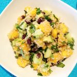 Refreshing Spinach, Mango, and Red Quinoa Salad with Chicken