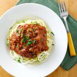 Slow Cooker Turkey Spaghetti over Zucchini Noodles